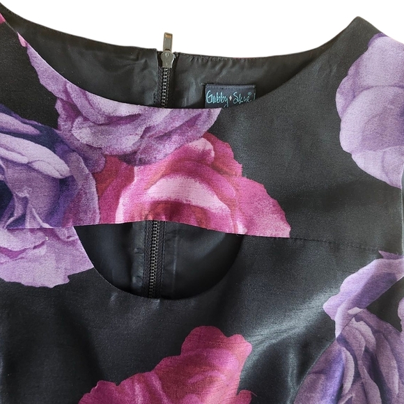 Gaby Skye Sz12 Sleeveless Fit Flare Floral Dress, Bow Belt Party Wedding Coktail - Picture 2 of 10